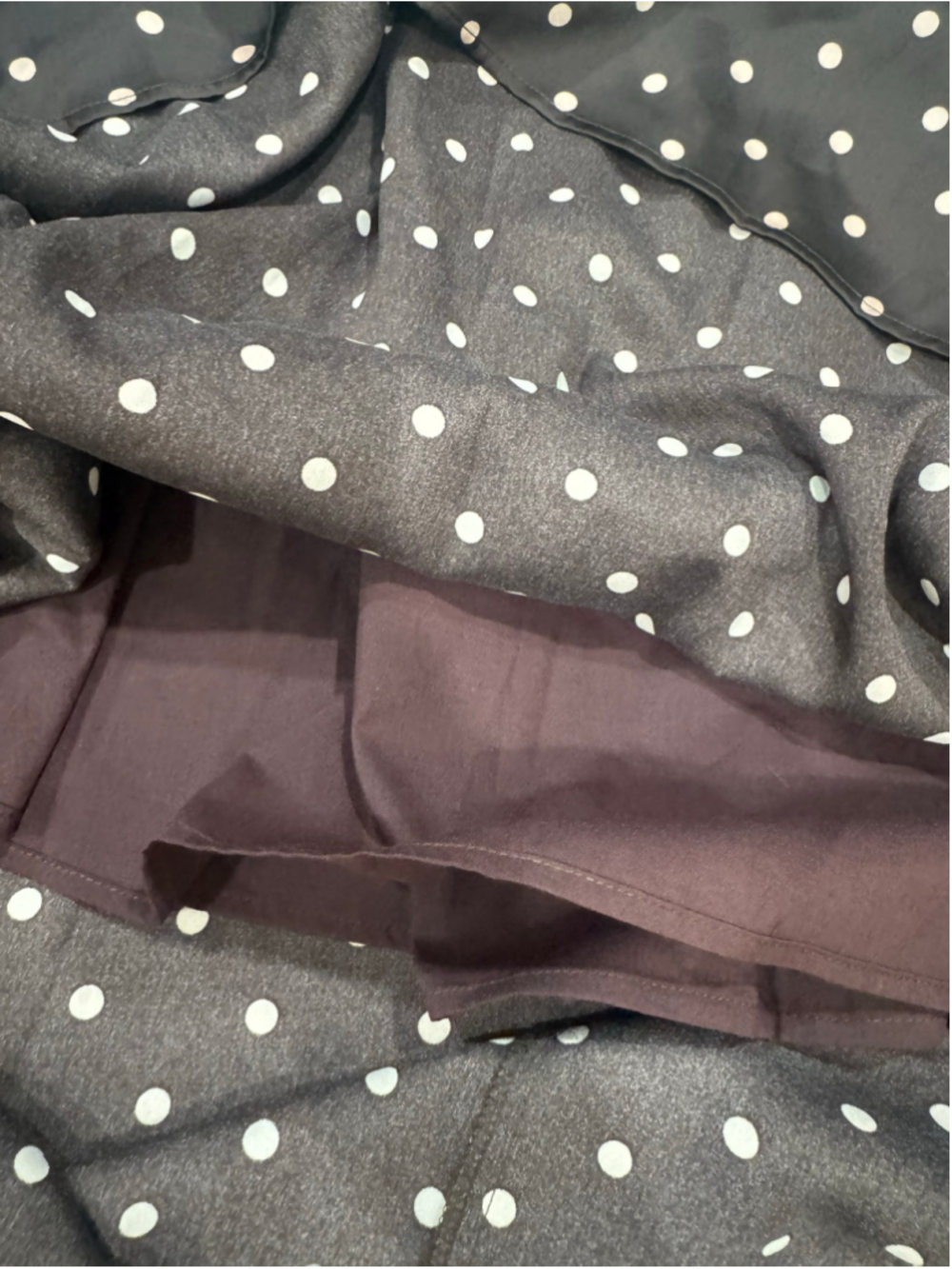Commense Brown Polka Dot Midi Skirt Top Set Size M 90s Minimalist Elevated - Picture 9 of 11